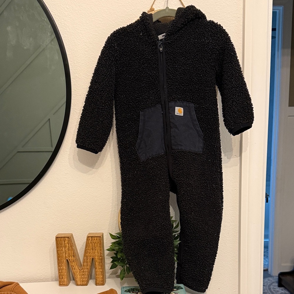 Carhartt Black Hooded Sherpa Kids One-Piece